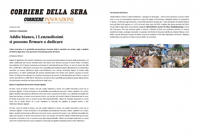 Corriere della Sera - CORRIERE INNOVAZIONE - STUDIOPLANNING